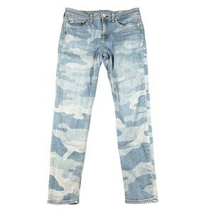 Rag‎ & Bone Womens 28 Cate Mid Rise Ankle Skinny Blue Camo Cropped Jeans